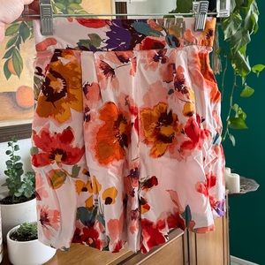 H&M Flowy Floral Print High Waisted Shorts